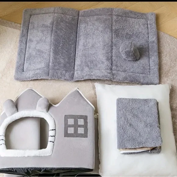 COPY - BRAND NEW!  Foldable Cat House W/ Removable Plush Cushion - Picture 7 of 7